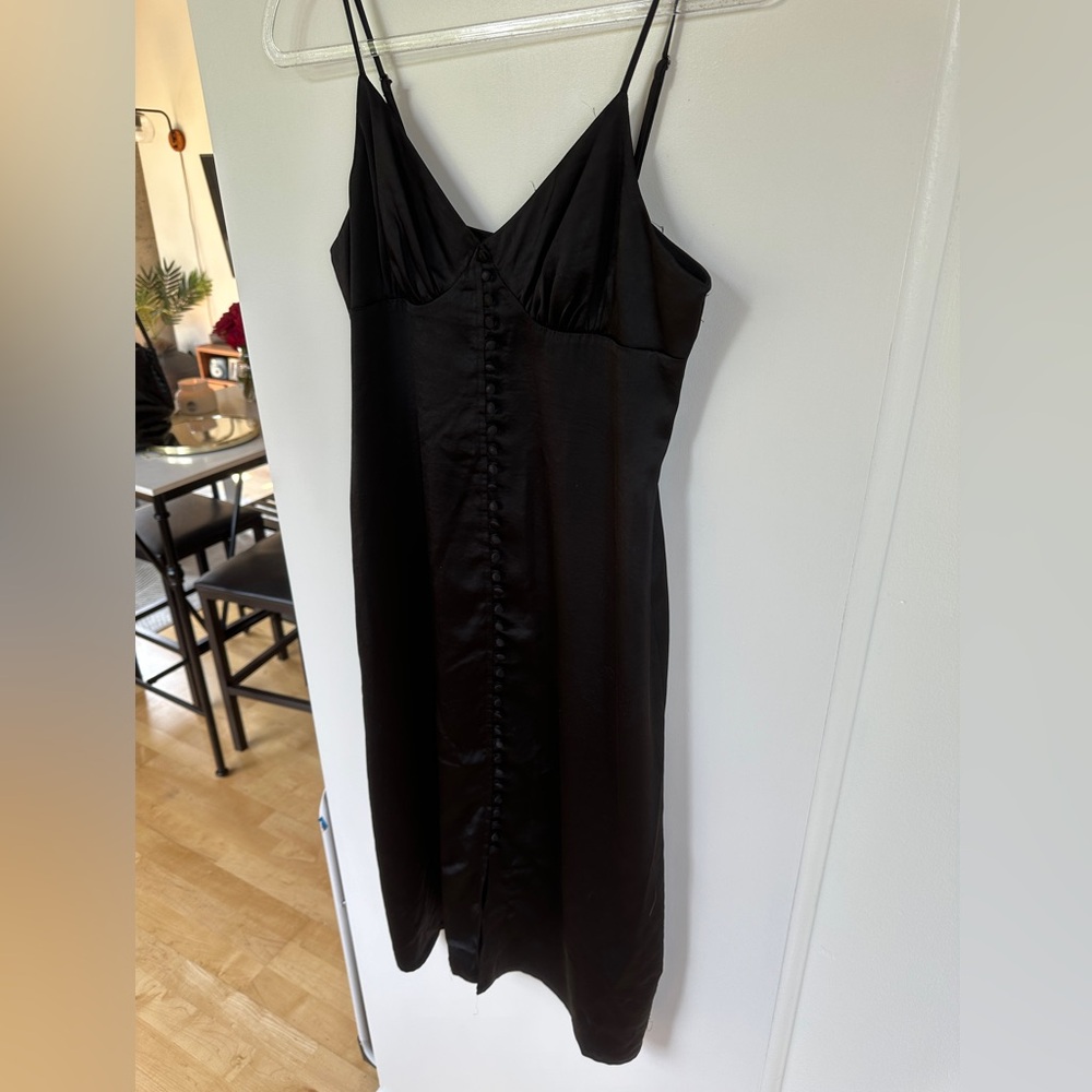 Nordstrom Black Satin Dress